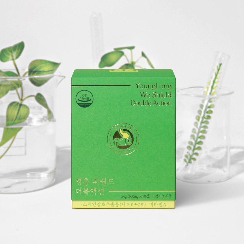 영롱 위쉴드 더블액션 [헬리코박터 균] 위에좋은 스페인 감초추출물 뮤신 알긴산 위장약한분