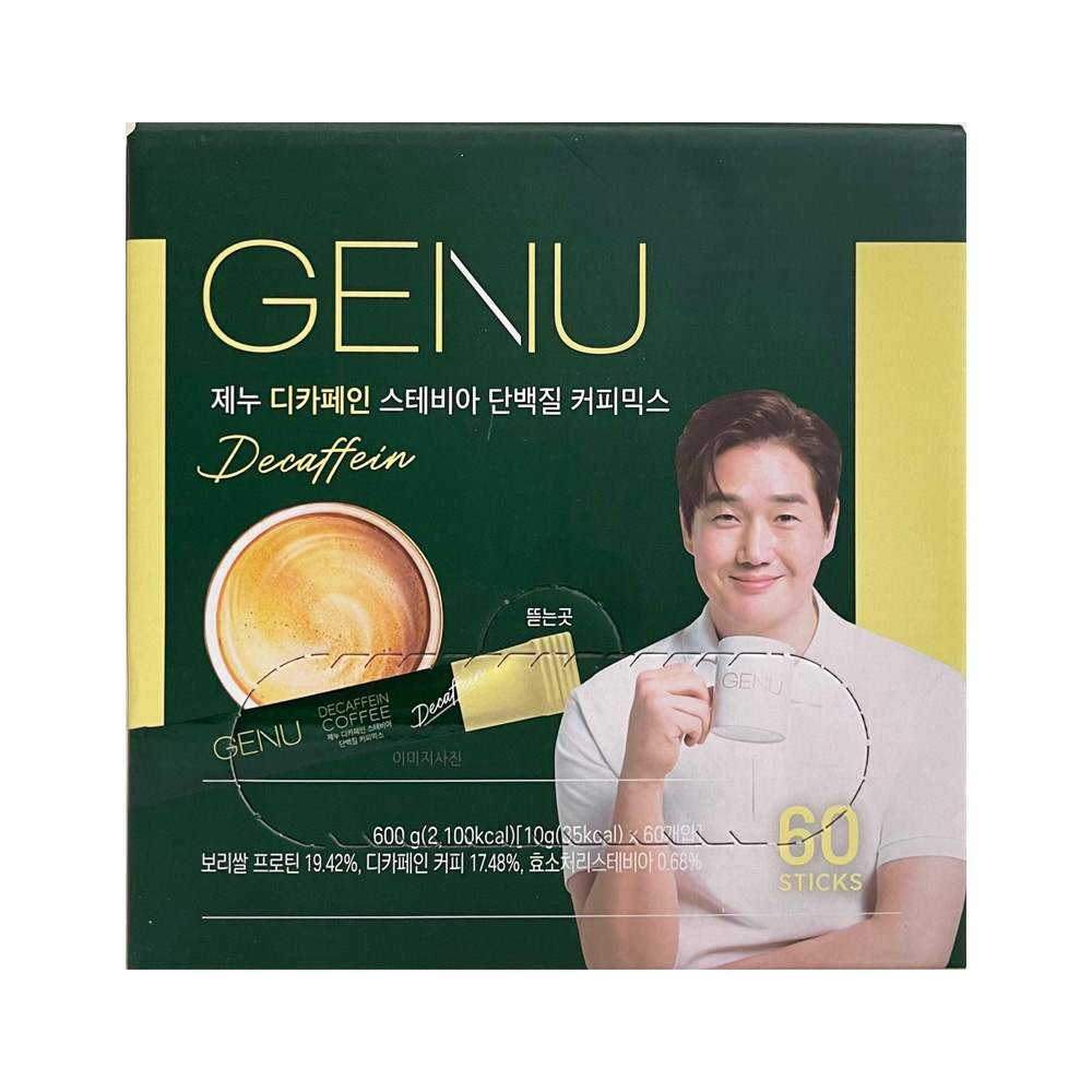 제이에스푸드 제누 디카페인 스테비아 단백질 커피믹스 10g x 60개입 : 써클홀딩스