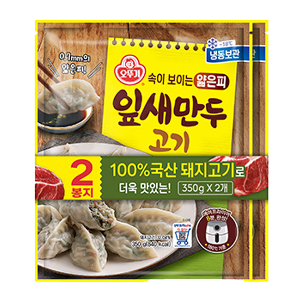 오뚜기 얇은피 잎새만두 고기 350g 2개