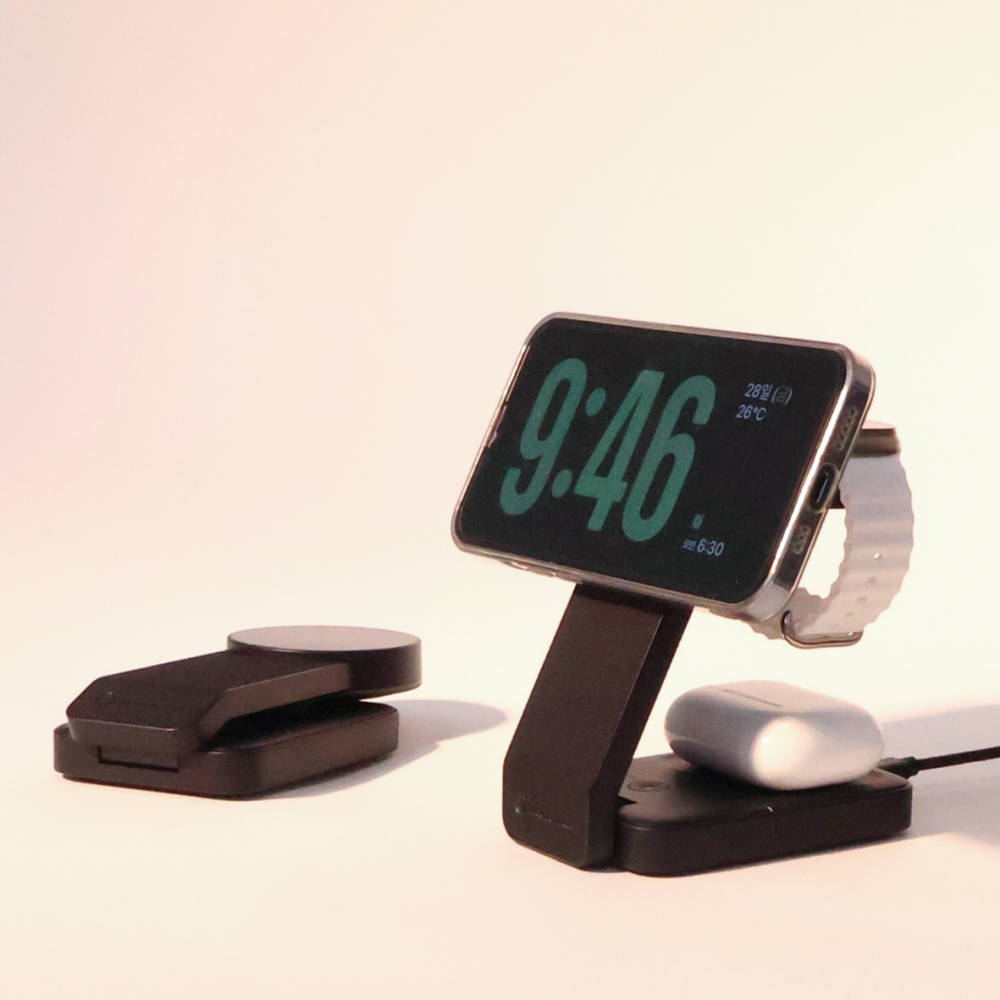 맥세이프충전기 qi2 갤럭시 워치 3in1 무선 충전기 거치대 아이폰 애플워치 고속