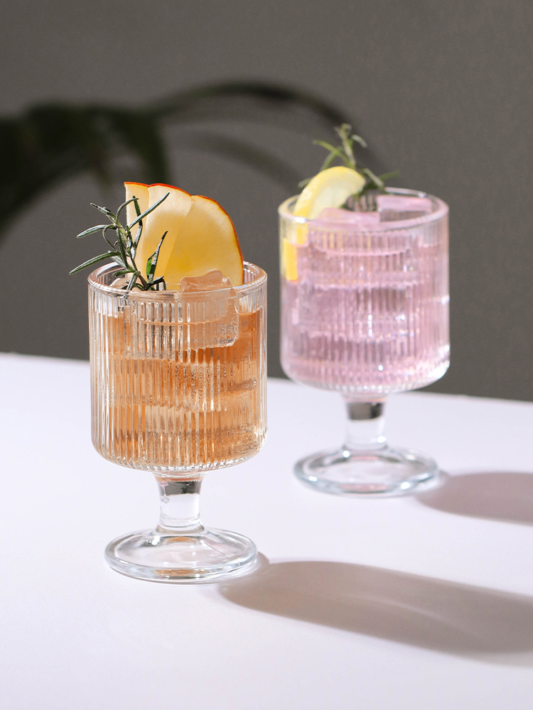 프라하 플리츠 고블렛잔 홈파티 예쁜유리잔 고급와인잔 230ml - 상세 이미지 5