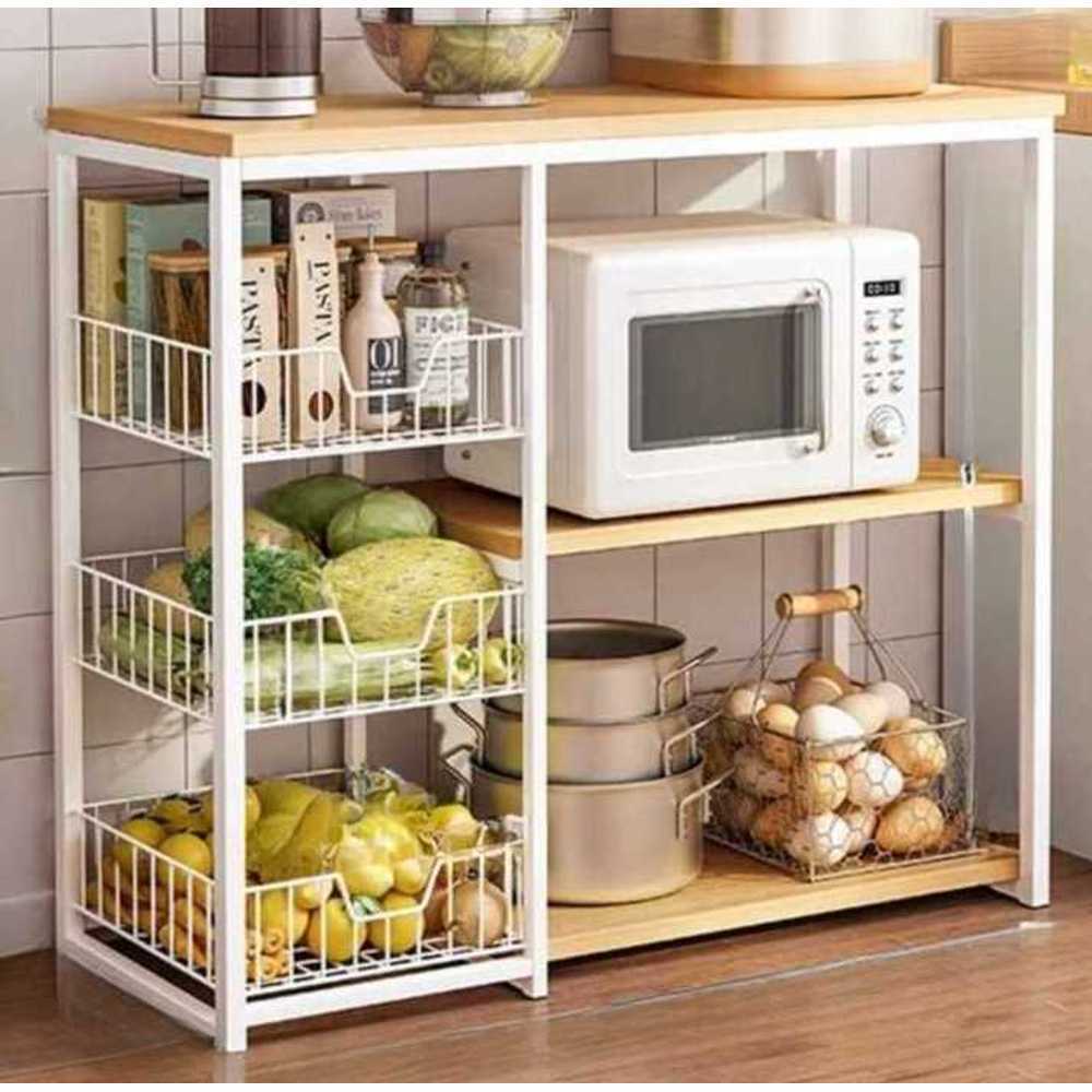 탕비실 수납장 커피머신 간식 전자렌지 다이 펜트리 선반 80cm - 상품 이미지