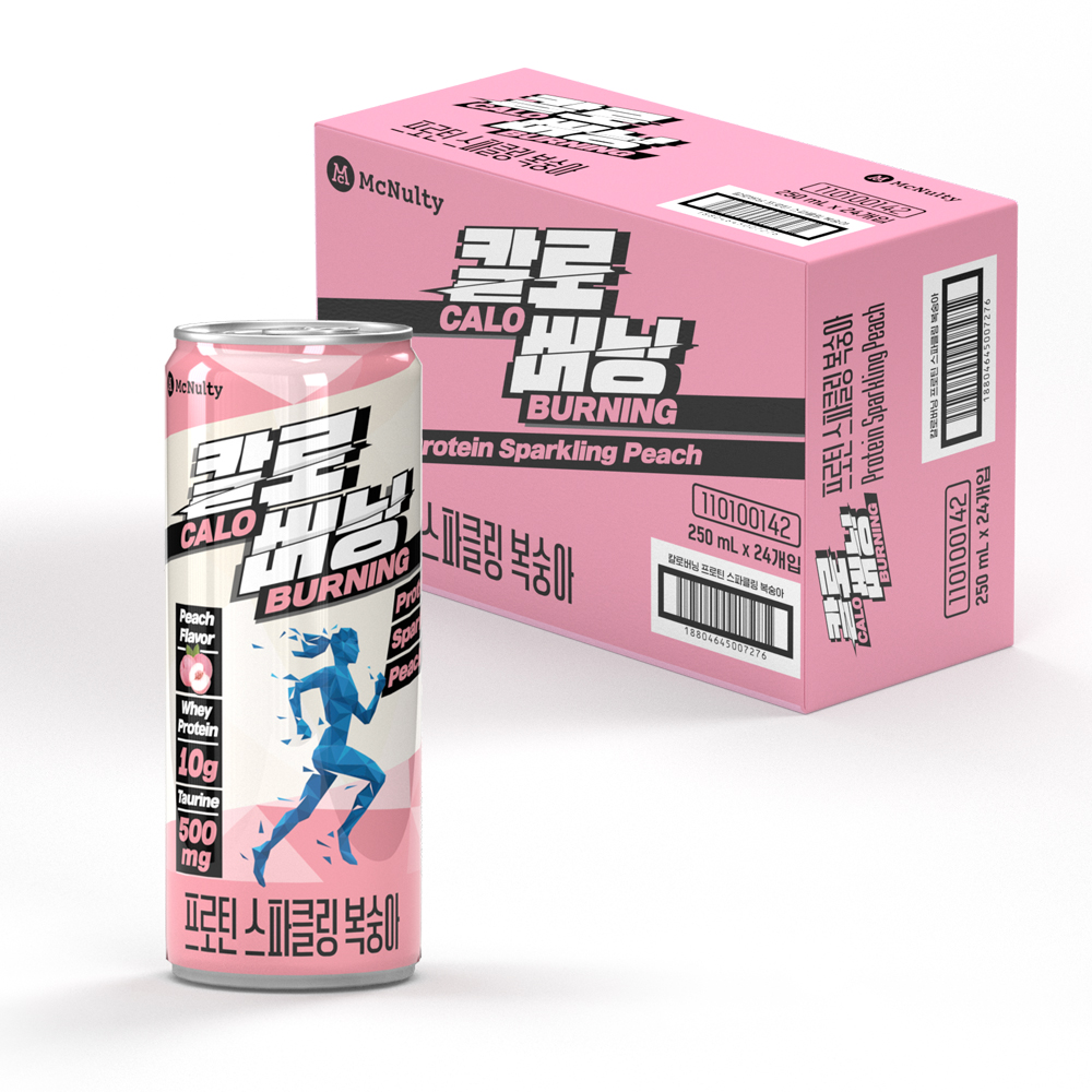 맥널티 칼로버닝 프로틴 스파클링 복숭아 250ml 24개입 - 상품 이미지