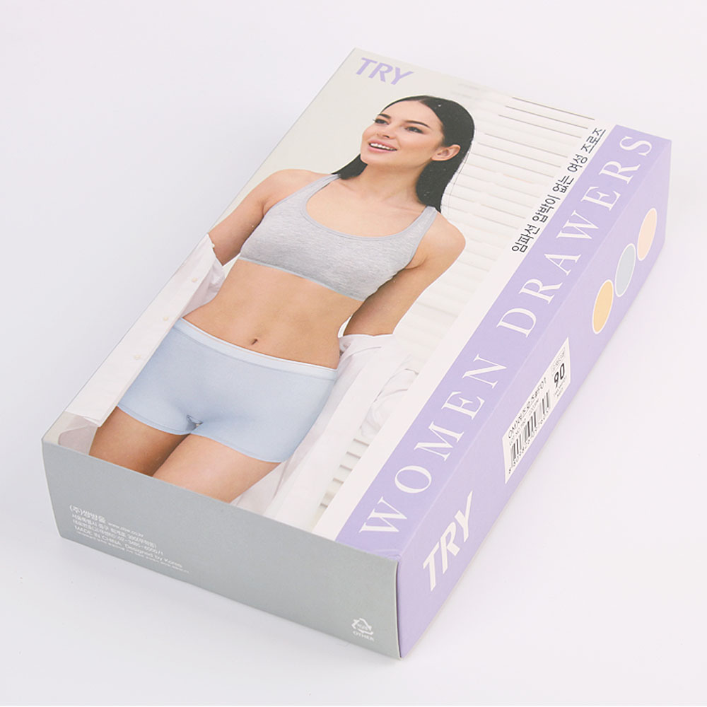 트라이 여성 심리스 팬티 모달 노라인 삼각 사각 드로즈 여자속옷 이미지 3