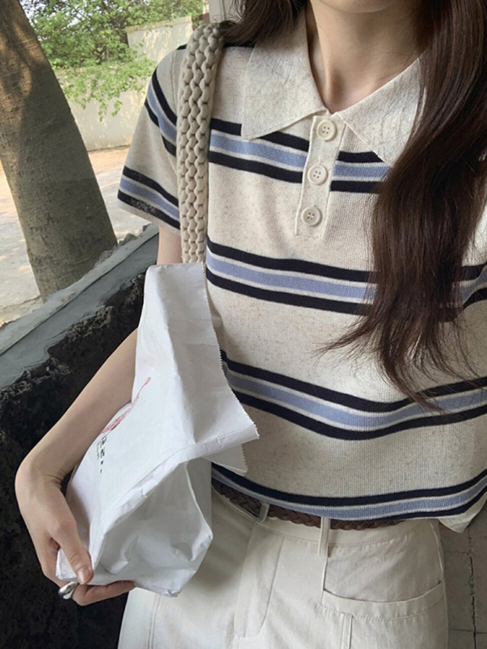 미녀와순정남 36회 임수향 티셔츠 반팔 박도라 스트라이프 데일리 의상 옷 패션 - 상세 이미지 2