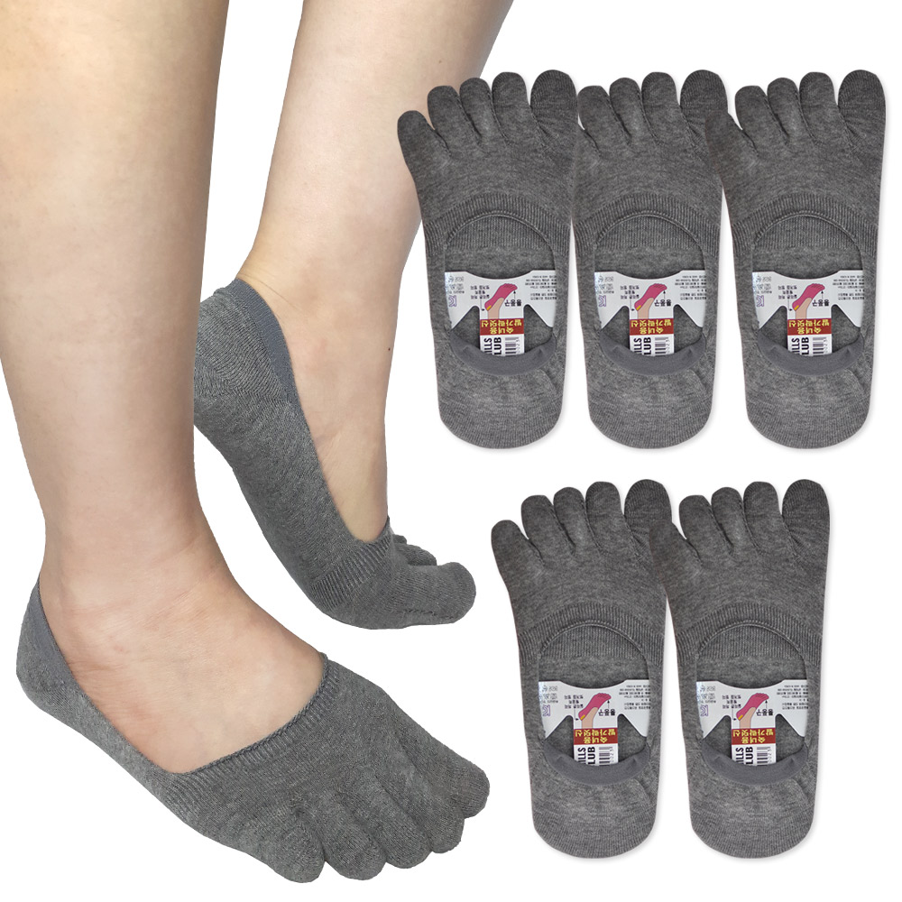 비버리힐즈 폴로클럽 여성용 페이크 무지 덧신 통풍 발가락양말 5족 - 상세 이미지 4