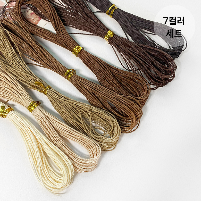  (7컬러세트) 1mm 왁스끈 비즈끈 악세사리 팔찌끈 [베이지X브라운계열] - 상품 이미지