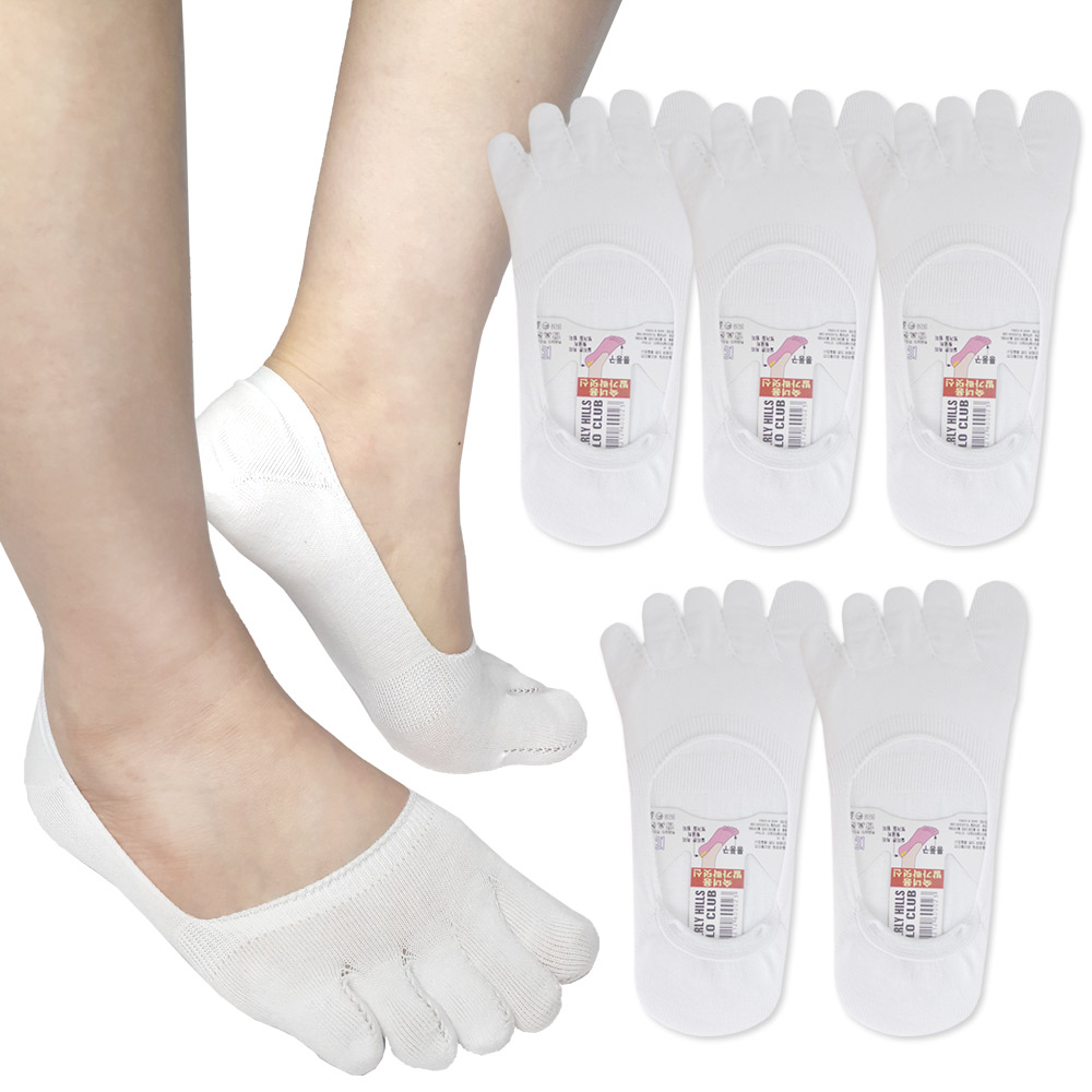 비버리힐즈 폴로클럽 여성용 페이크 무지 덧신 통풍 발가락양말 5족 - 상세 이미지 2
