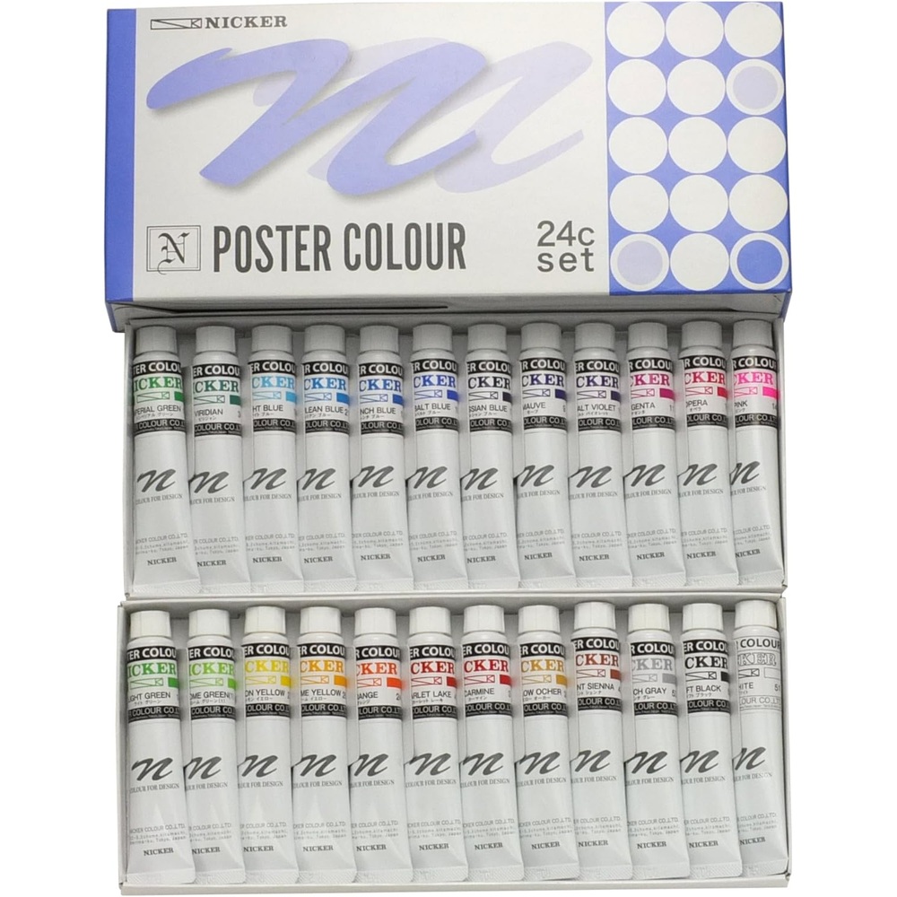 니카 포스터 컬러 물감 24색세트 튜브 20ml - 상세 이미지 2