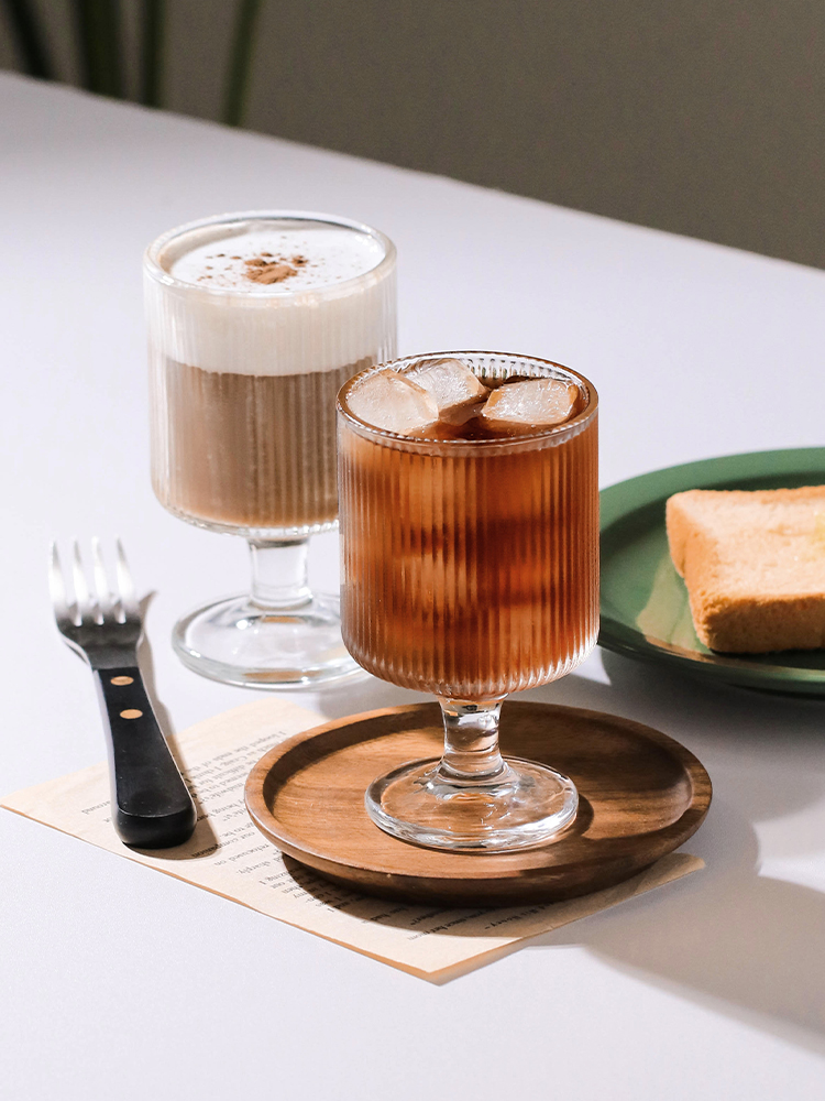 프라하 플리츠 고블렛잔 홈파티 예쁜유리잔 고급와인잔 230ml - 상세 이미지 2