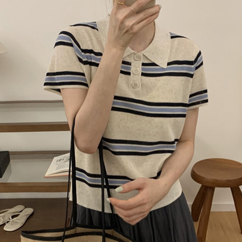 미녀와순정남 36회 임수향 티셔츠 반팔 박도라 스트라이프 데일리 의상 옷 패션 - 메인 이미지