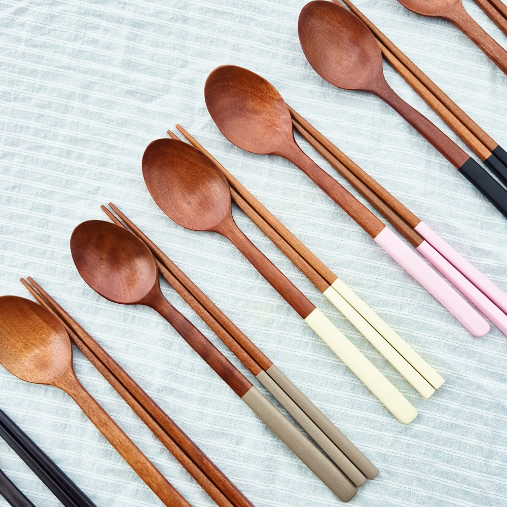 엘솜 옻칠 나무 수저세트 숟가락 젓가락 숫가락 세트
