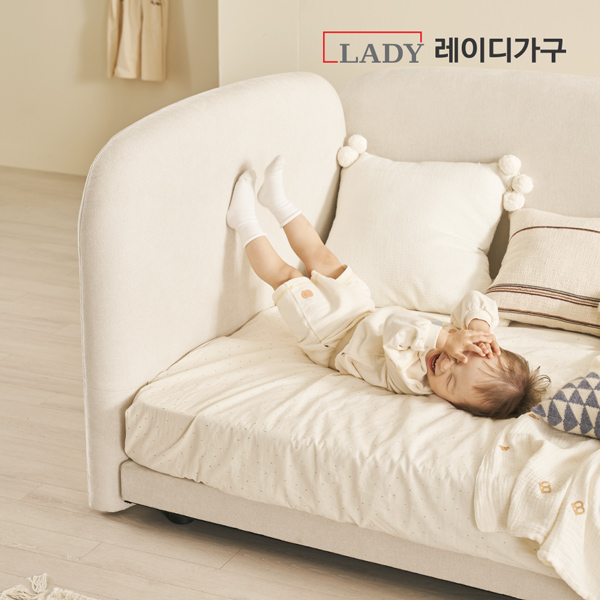 레이디가구 푸딩 높이조절 데이베드 기능성 패브릭 오픈형 어린이 침대 프레임 SS : 레이디가구 몰