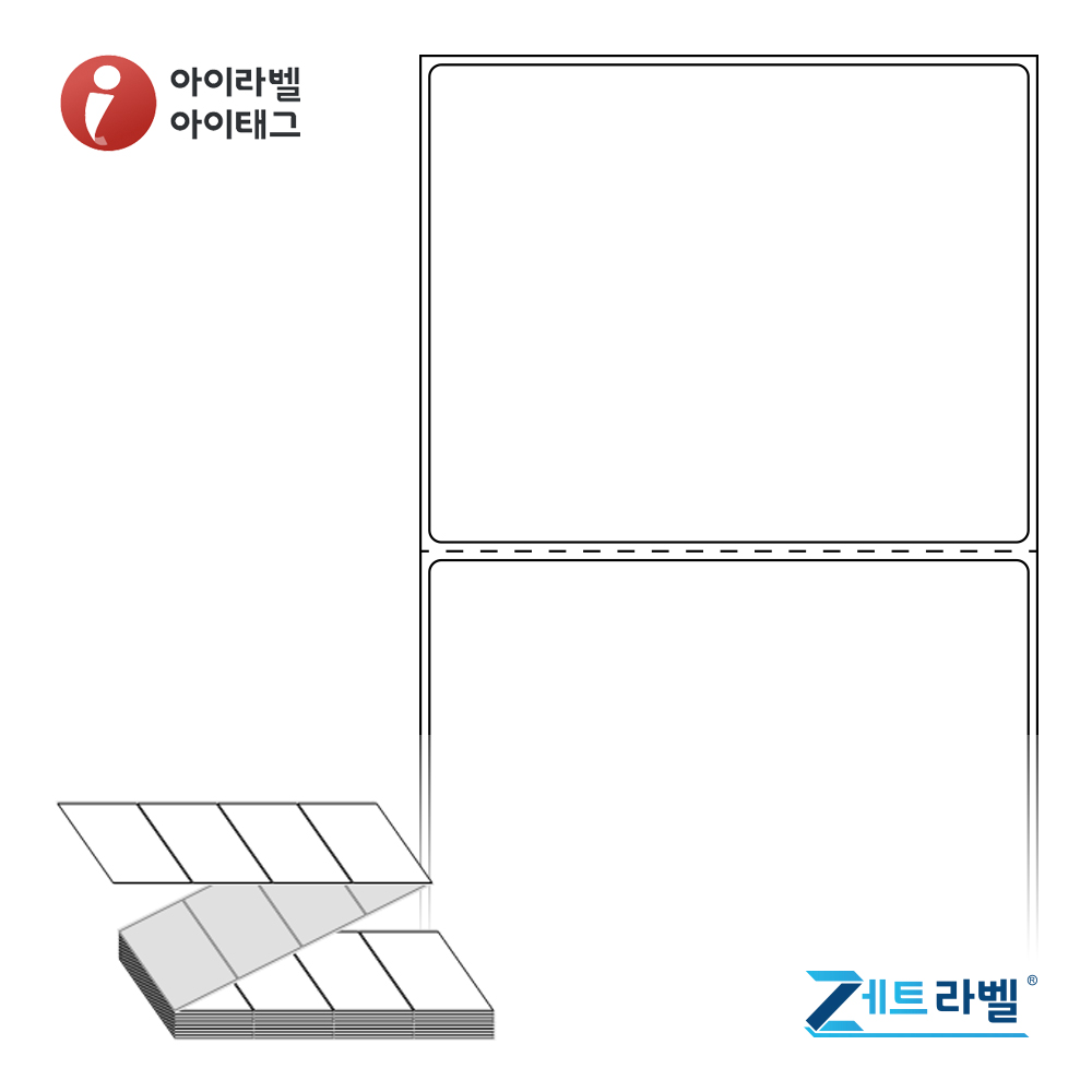 제트라벨 ZL10080DT 100x79.55 접이식 바코드 라벨지 흰색 감열지 2,000라벨 리본 불필요 - 메인 이미지