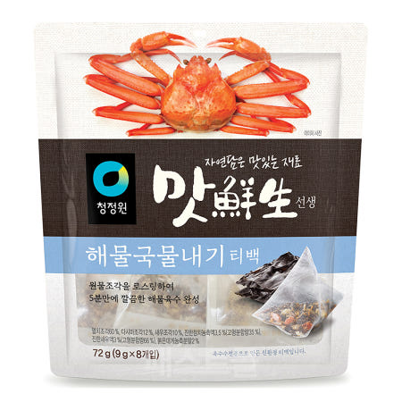 청정원 맛선생 해물국물내기 티백(9g X 8개입) 72g