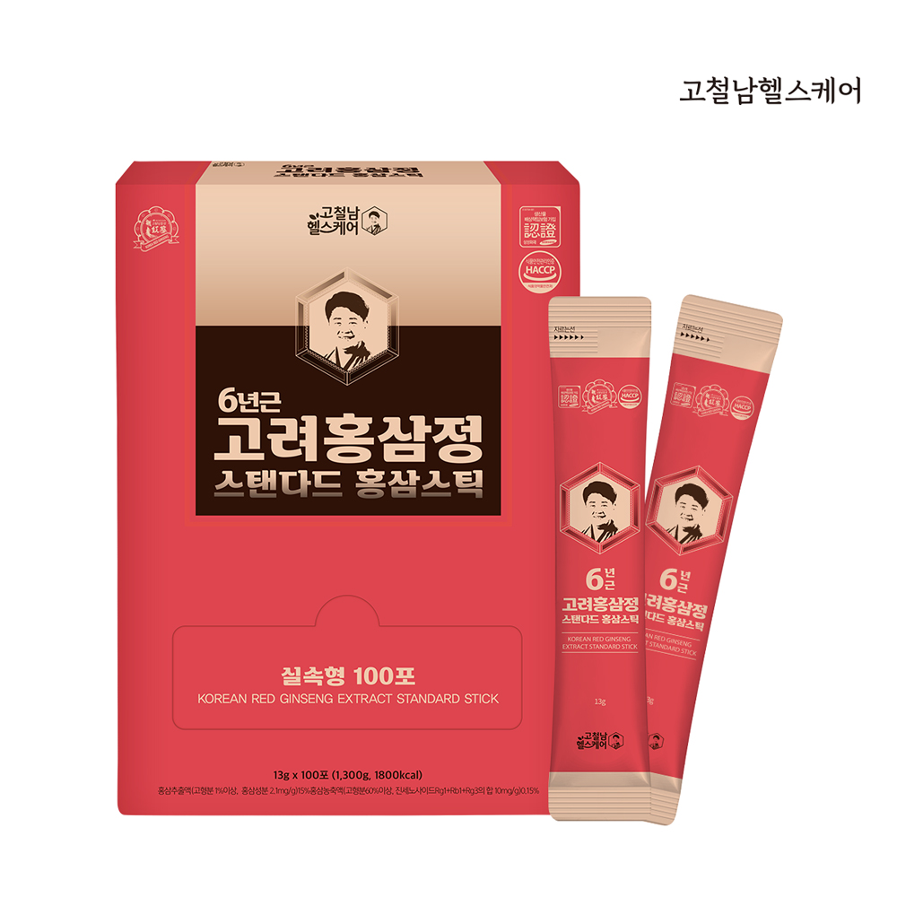 6년근 고려 홍삼정 스탠다드 홍삼스틱 13g x 100포 실속형 고철남헬스케어
