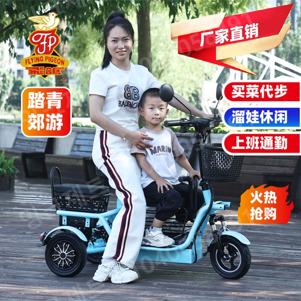 세발자전거 충전 자녀 여성 3륜 전동차 어르신 전동차 - 상세 이미지 4