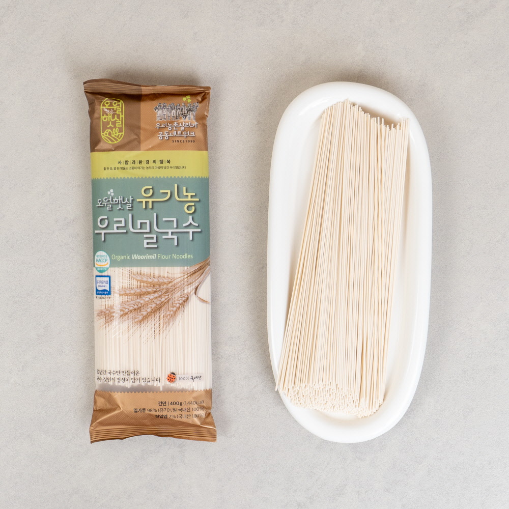 유기농 국산 [ 우리밀국수 400g 건면 소면 ] 초계 비빔 잔치 멸치 여름 국수면 요리 - 상세 이미지 4