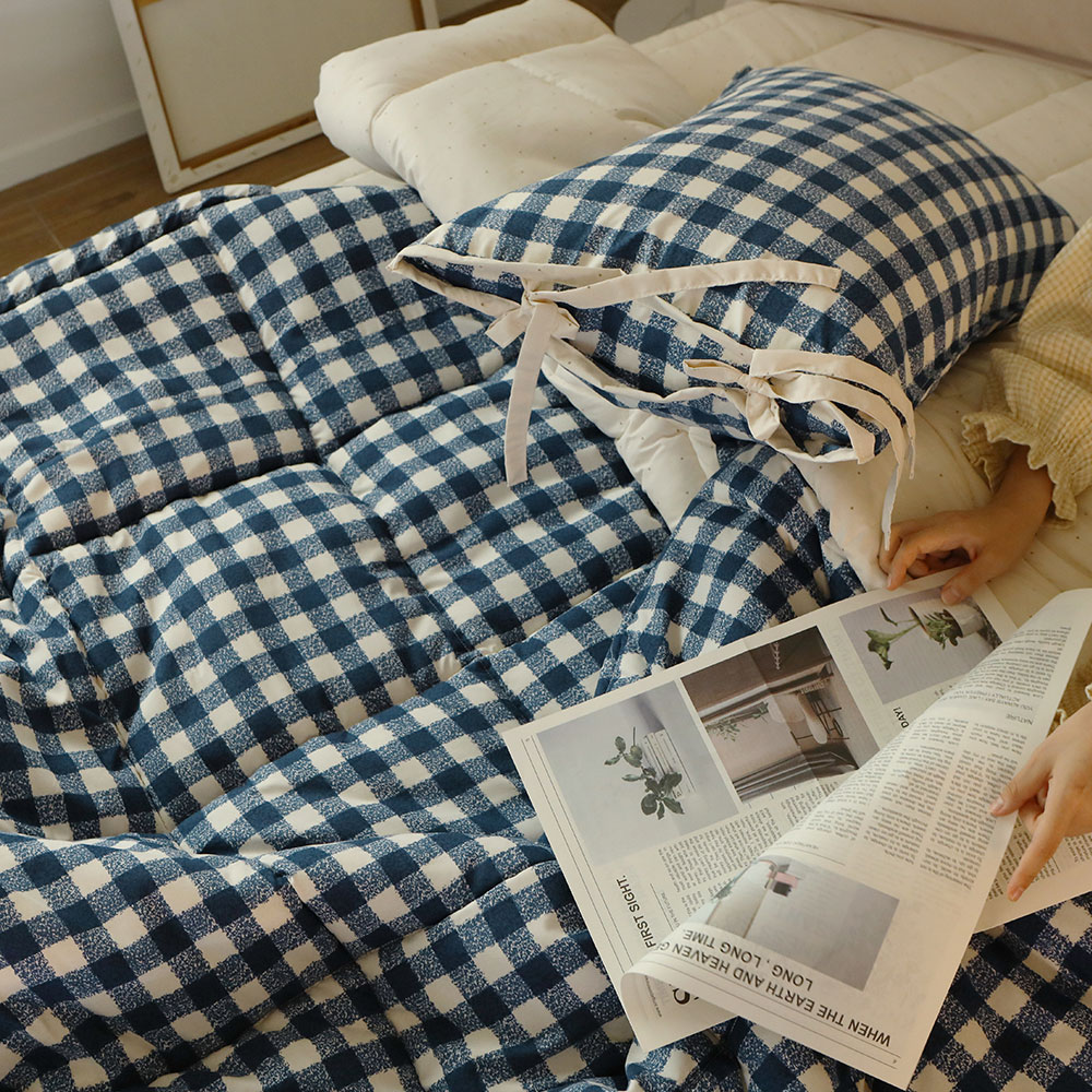 세미마이크로 옥수수솜 사계절이불 6colors 차렵이불 SS 테리 클래식블루