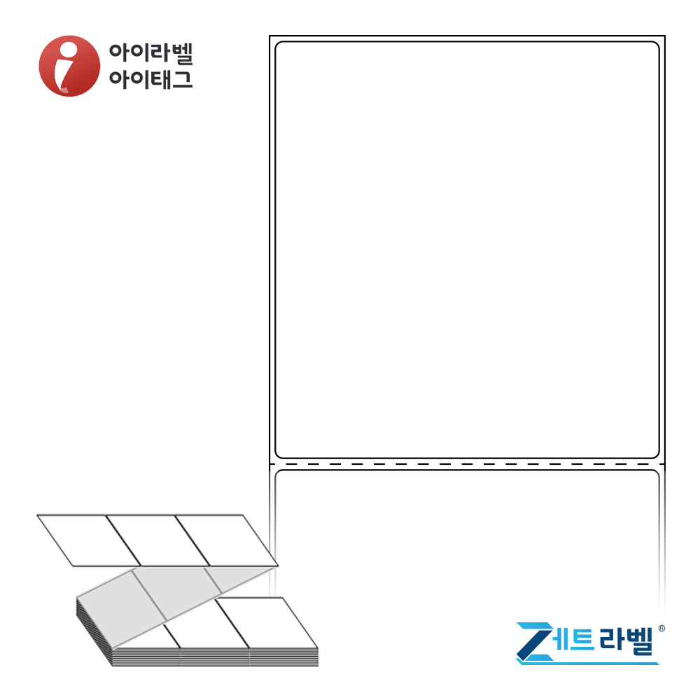 제트라벨 ZL100107DT 100x107.067 접이식 바코드 라벨지 흰색 감열지 1,500라벨 리본 불필요 - 메인 이미지