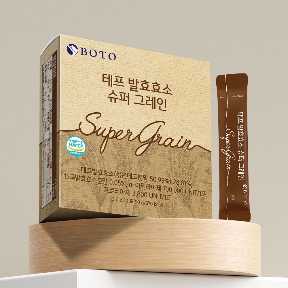 보뚜 테프 발효효소 슈퍼 그레인 3g 30포 x 3박스 - 상세 이미지 4