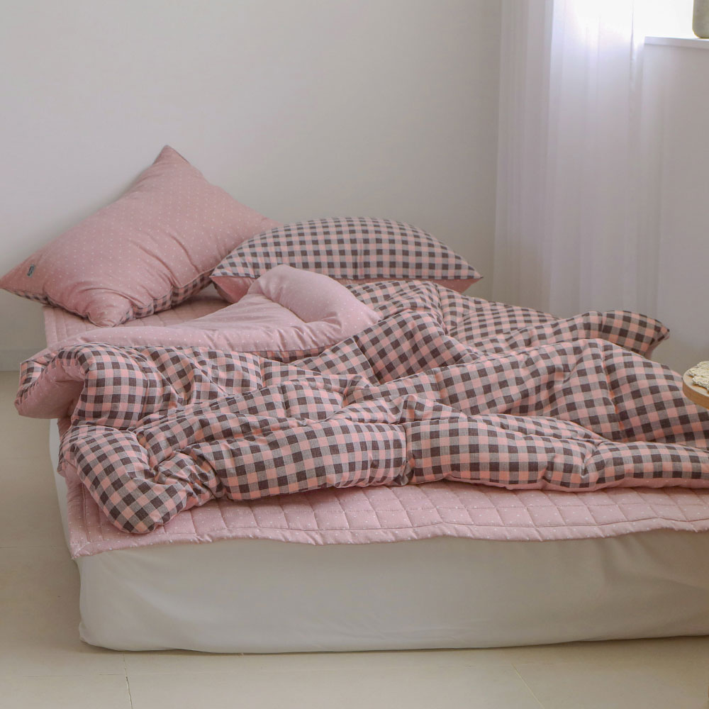 세미마이크로 옥수수솜 사계절이불 4colors 차렵이불 SS 데일리 블루머스타드