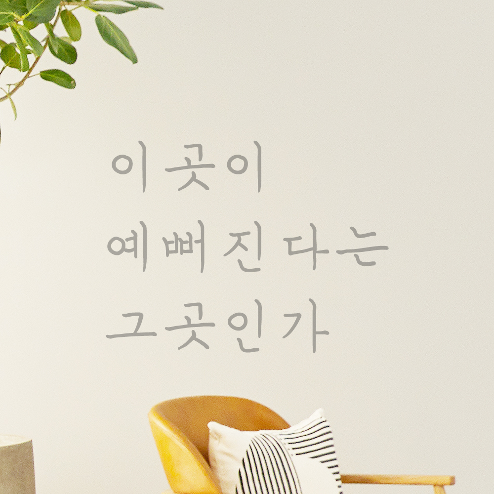 인테리어 포인트 감성 손글씨 레터링 스티커 이곳이 예뻐진다는 그곳인가 LH-059S검정 - 상세 이미지 3