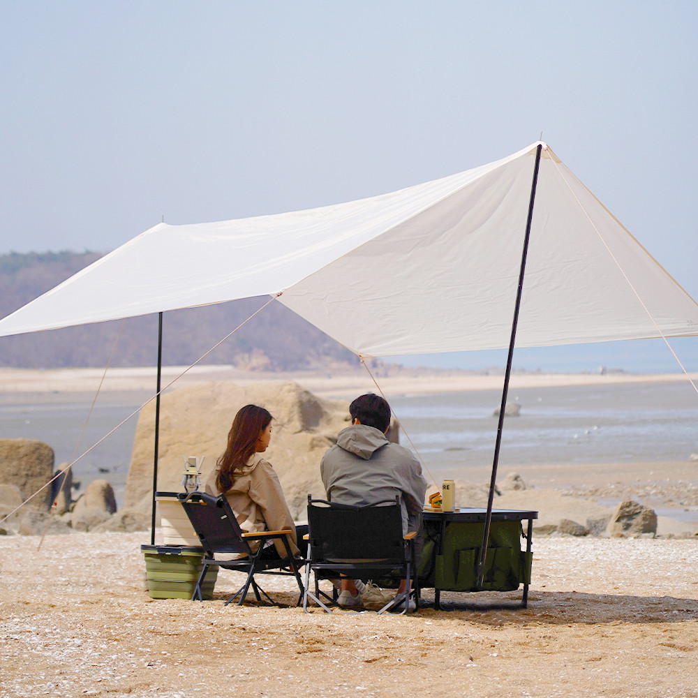 [불스원] 캠핑용품 캠크루 감성 캠핑 자외선 차단 그늘막 헥사 타프