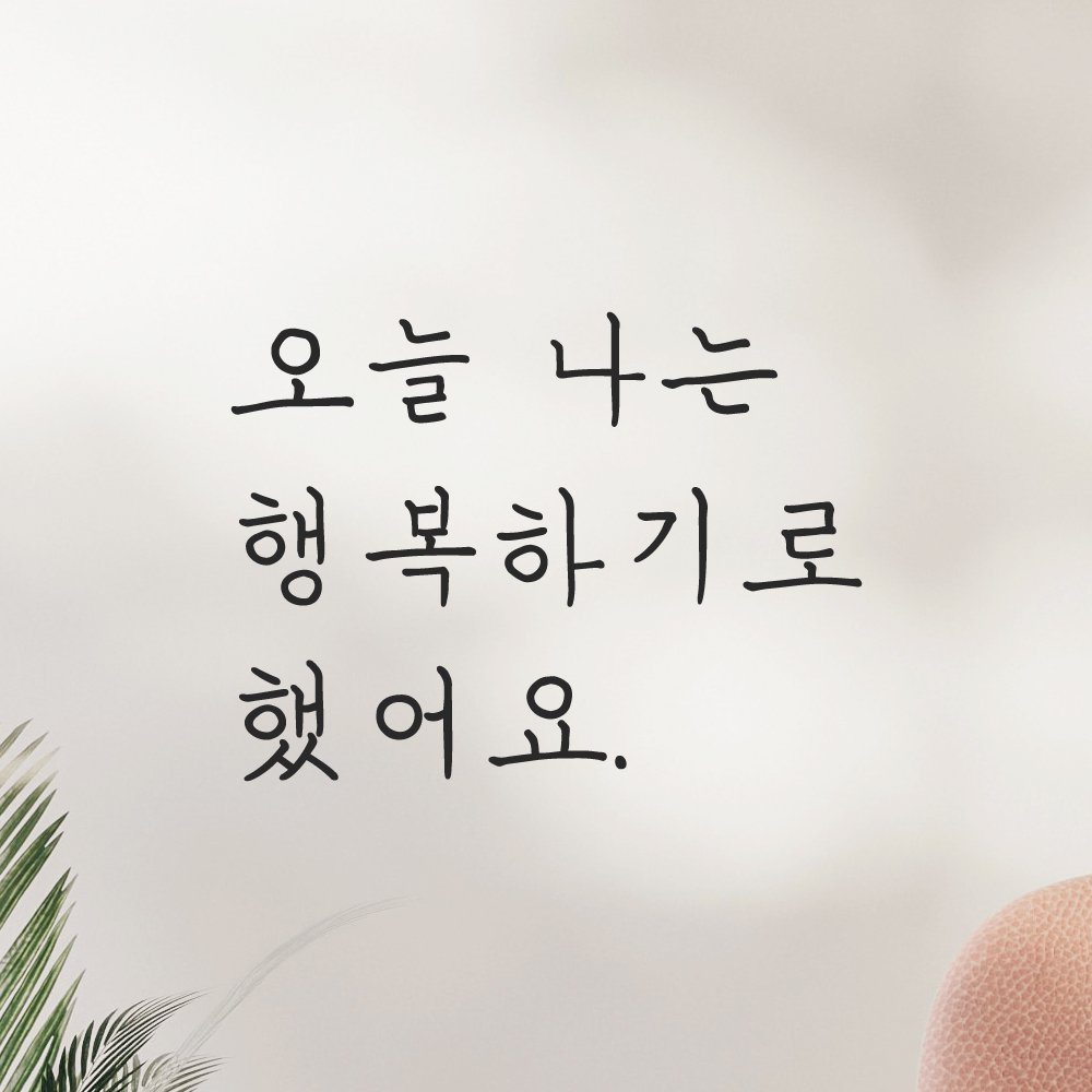 인테리어 감성 손글씨 레터링 스티커 오늘 나는 행복하기로 했어요 LH-063S 검정 이미지 6