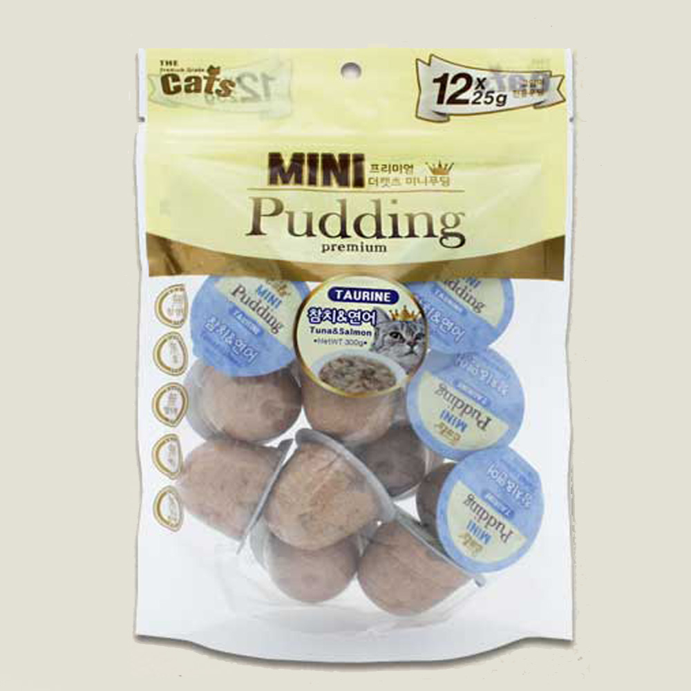 더캣츠 미니푸딩 25g 12개입 연어&전복 고양이 습식간식 이미지 4