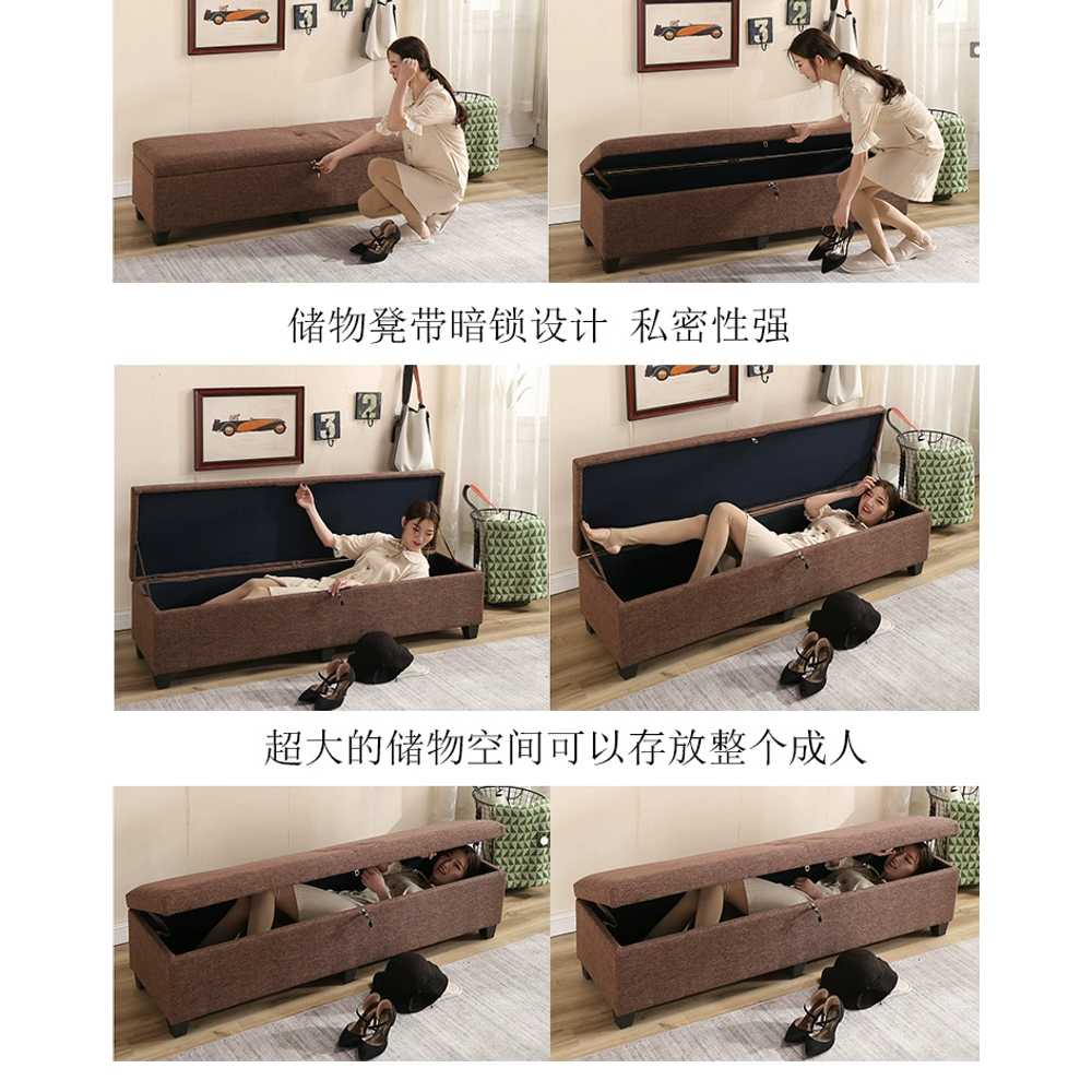 수납 벤치 소파 잠금장치 다용도 매장 수납함 정리함 175x45x40 - 상세 이미지 3