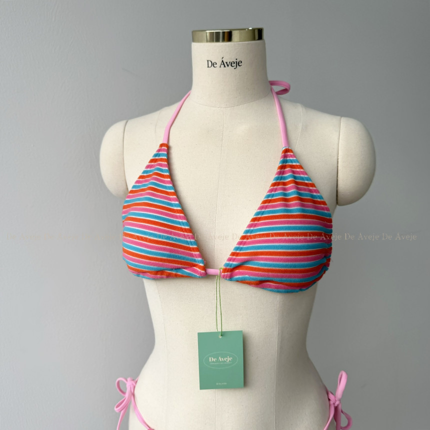 스트라이프 비키니 비비드 타월 끈 홀터넥 DRIP 상세 이미지 12
