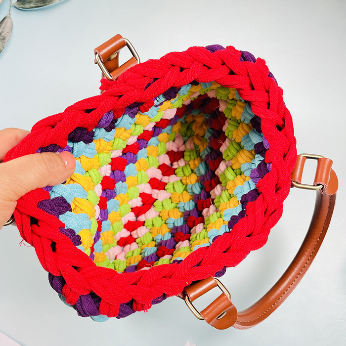 양말목공예 레인보우 토트백 핸드백 만들기 diy 공예재료 키트 뜨개 가방 - 상세 이미지 3