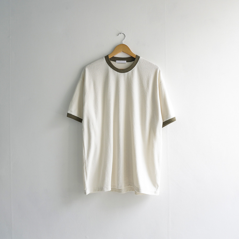 여름 테리 타월 링거티 오버핏 배색 반팔 티셔츠 3color 이미지 7