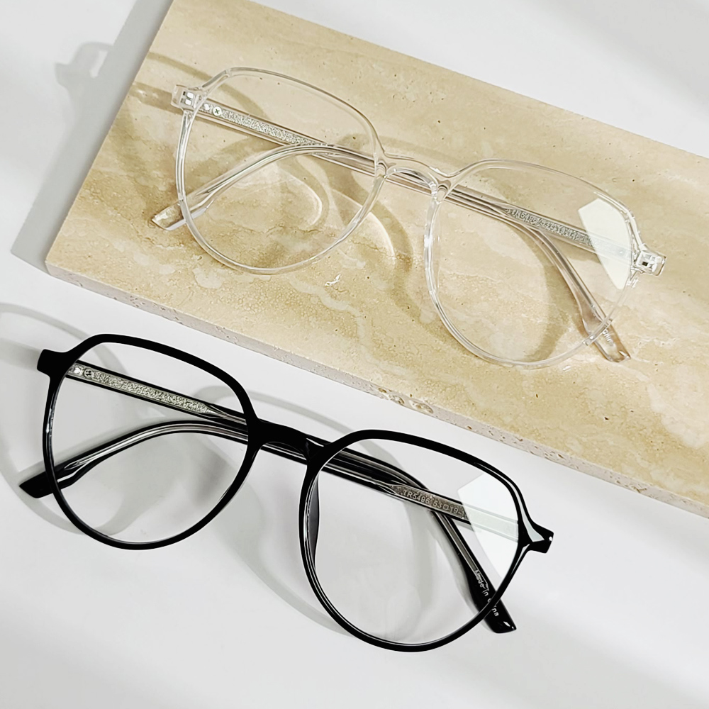 뿔테안경 크리스탈 다각형 빅사이즈 안경테