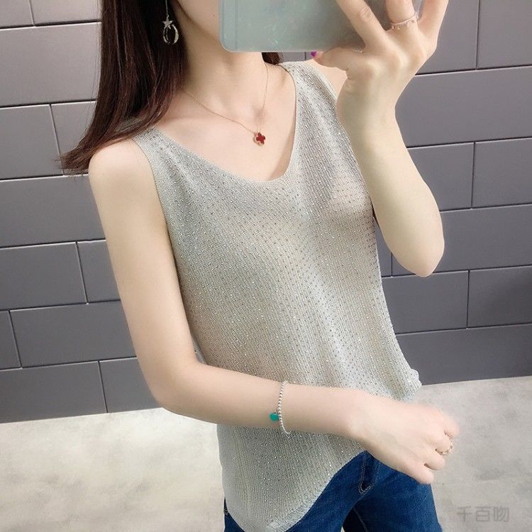 여자여자몰 매력철철 4계절활용 브이넥 펄니트나시 셔츠레이어드 보석이너티 - 상세 이미지 3