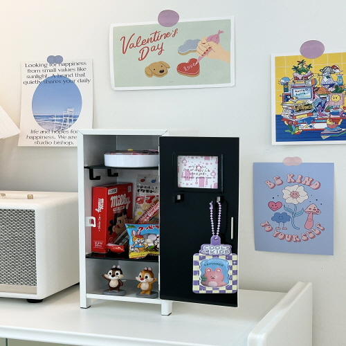 아텍스 철제 미니 캐비넷 소형 인테리어 책상 틈새 수납함 캐비닛 파스텔