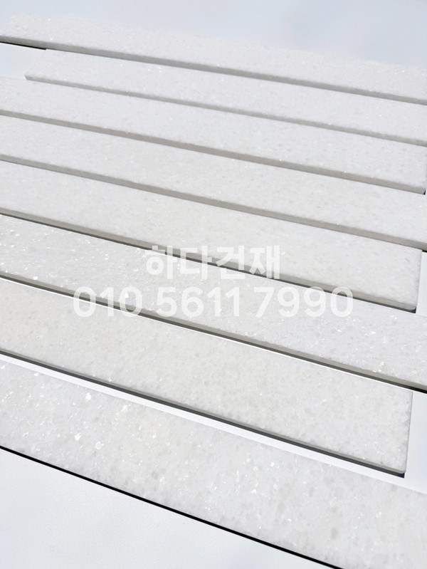 크리스탈화이트 롱타일 600x60x11T / 하다건재 천연석타일