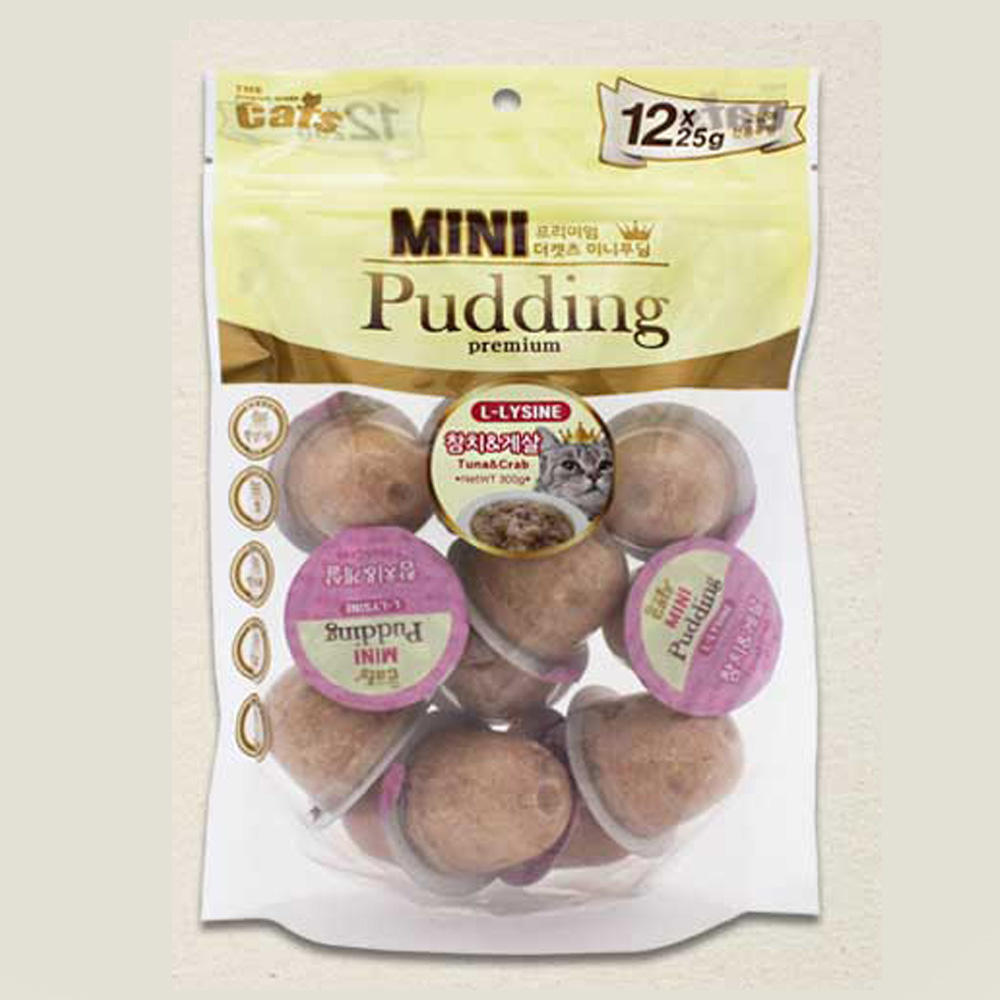 더캣츠 미니푸딩 25g 12개입 연어&전복 고양이 습식간식 이미지 3