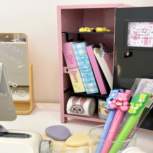 아텍스 철제 미니 캐비넷 소형 인테리어 책상 틈새 수납함 캐비닛 파스텔