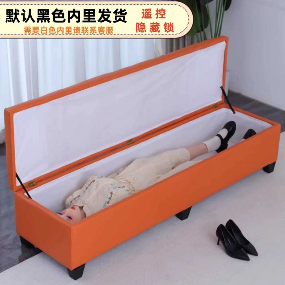 수납 벤치의자 자물쇠 개인용품 수납 보관 대기소파 170x50x45 - 상세 이미지 4