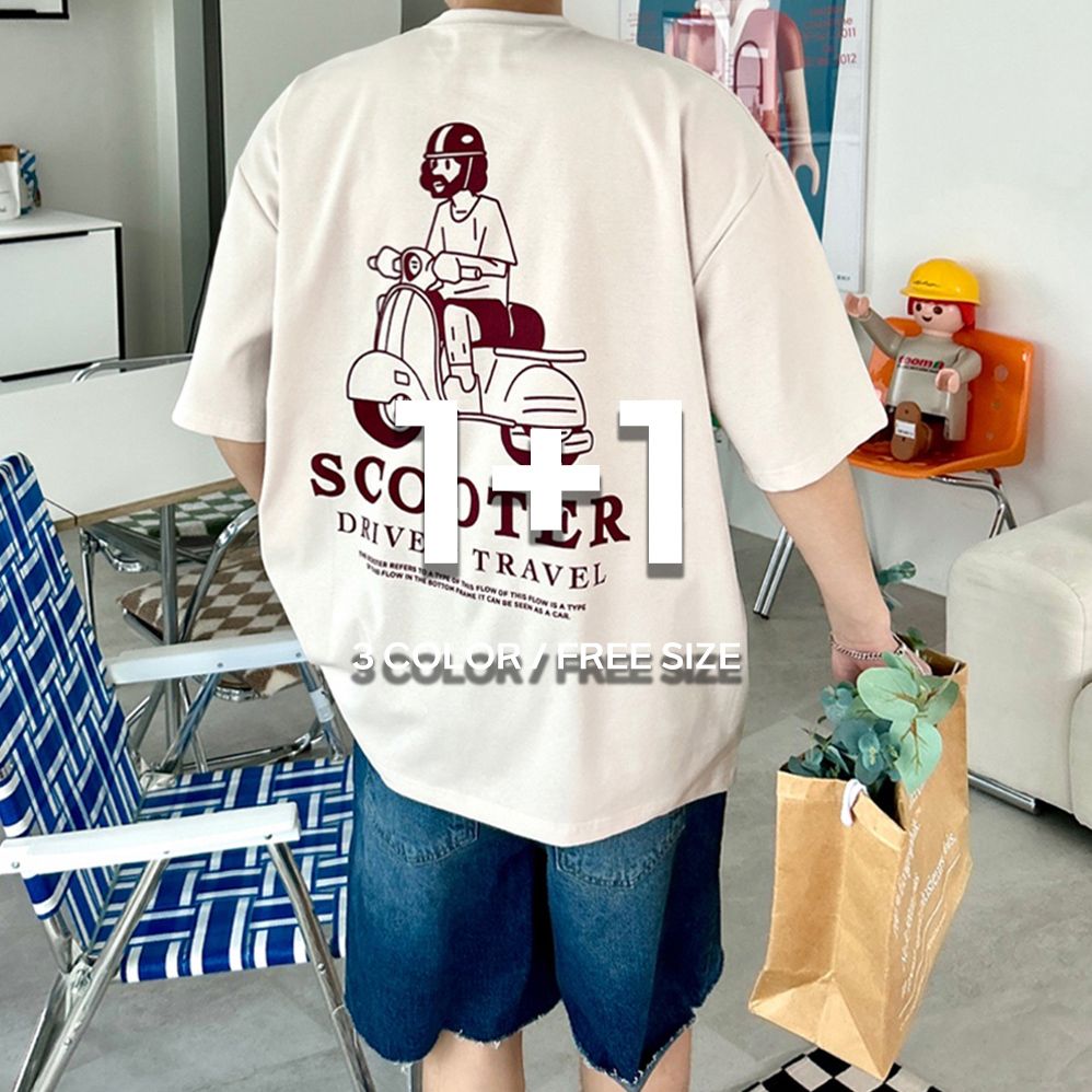 1+1 어깨넓어보이는옷 남자프린팅반팔티 쿨티셔츠 - 상세 이미지 3