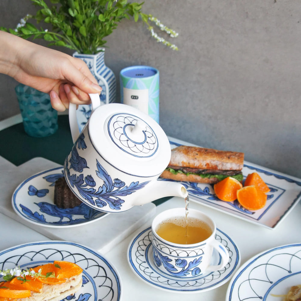 트위그뉴욕 몰리해치 해리티지 본차이나 티포트 차주전자 도자기티팟 차포트 블루버드