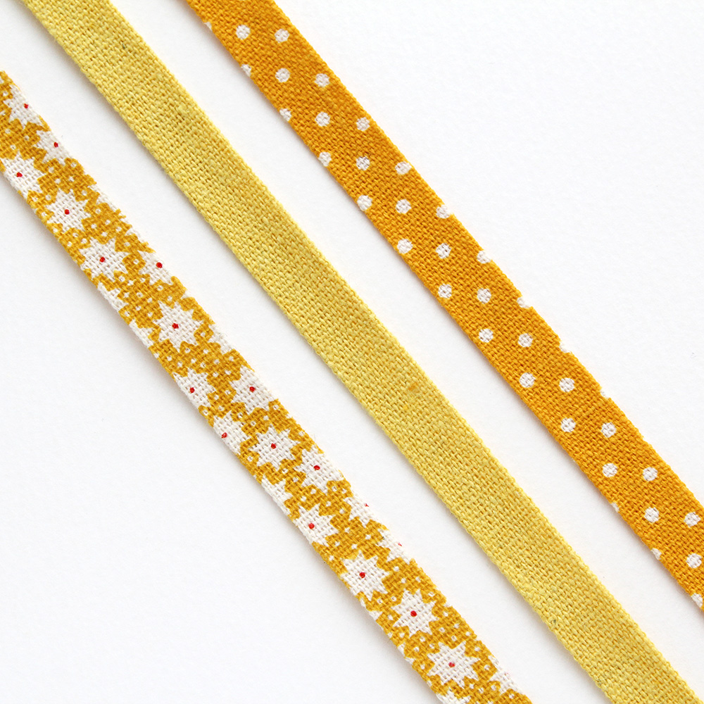 폭1cm 노란 원단 리본 길이90cm 리본공예DIY 리본원단 재료 - 메인 이미지