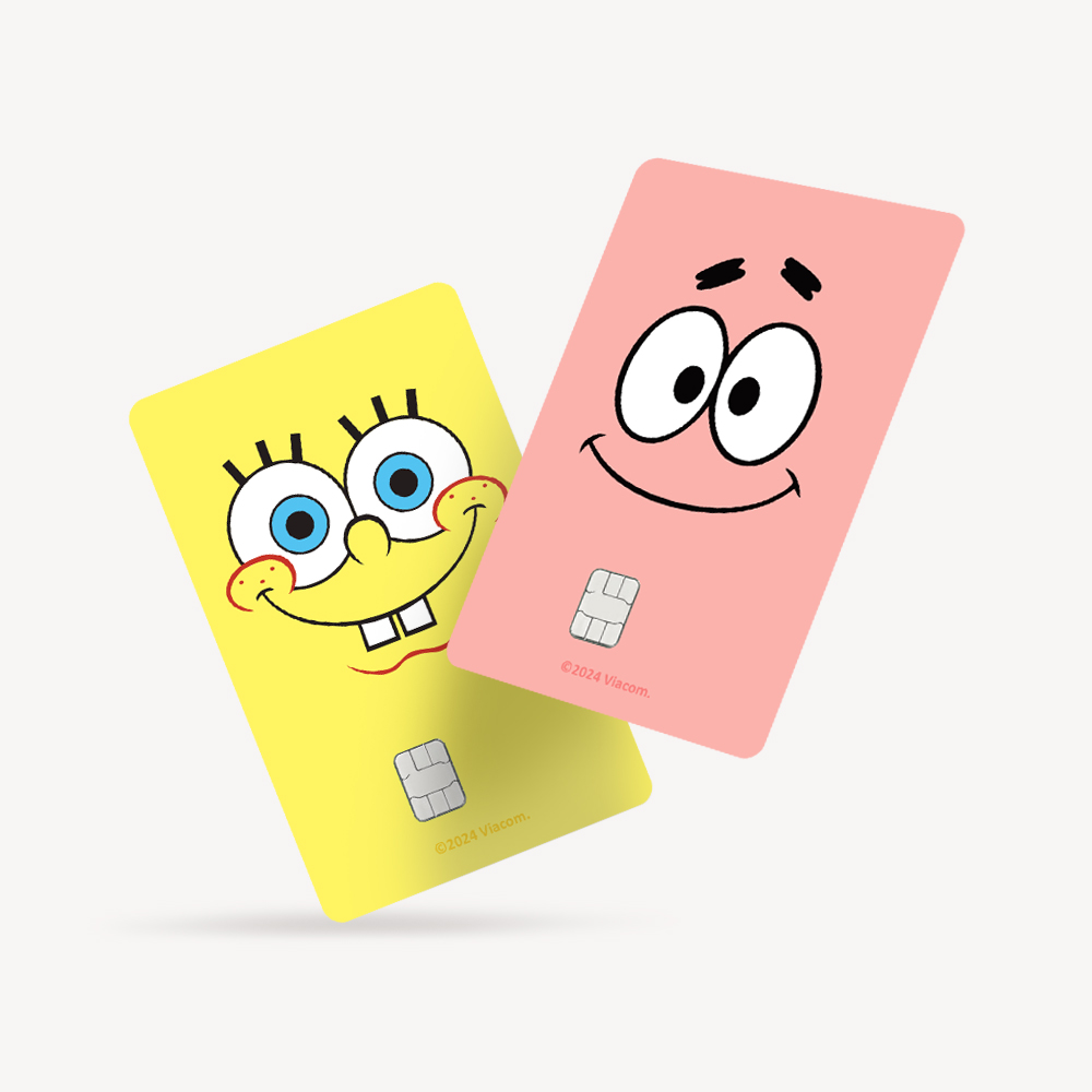 스폰지밥 카드스티커 1+1 신용 체크 교통 커스텀 뚱이 제품 이미지