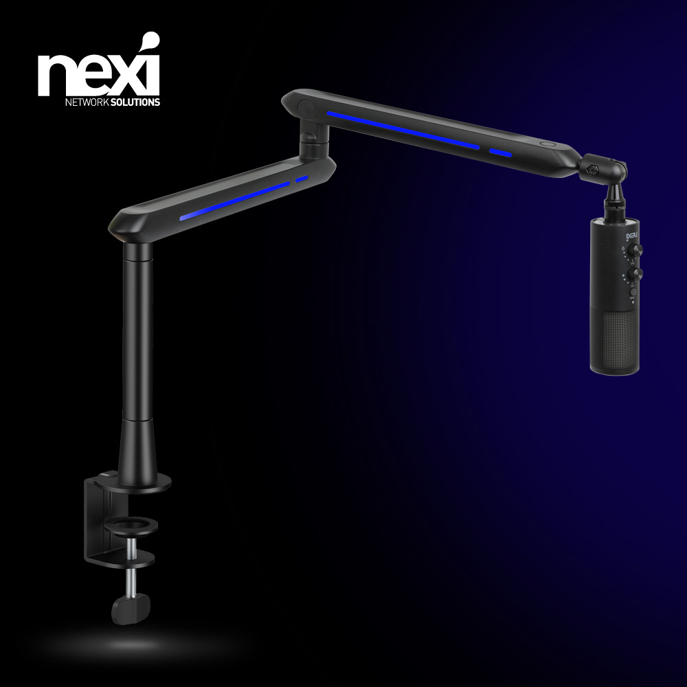 RGB 라이팅 게이밍 마이크 암 스탠드 콘덴서 마이크 붐 거치대 스튜디오 3/8 5/8 - 상세 이미지 3