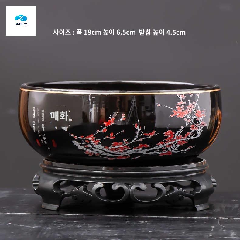 흑사 화분 베란다 도자기 돌확 메다카수반 - 상세 이미지 2