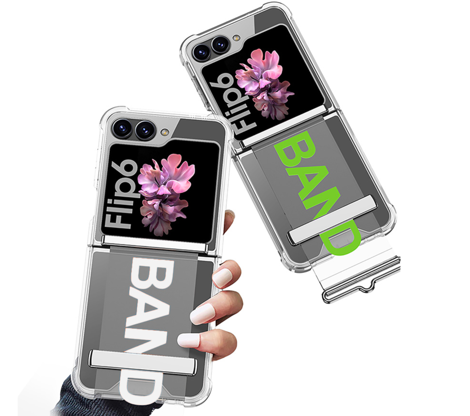 갤럭시 Z플립6 케이스 지플립6 투명 스트랩 밴드 - 상세 이미지 2