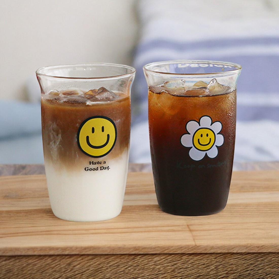 스마일 레터링 아이스커피잔 플랫화이트 아인슈페너 아이스아메리카노잔 500ml - 상세 이미지 2