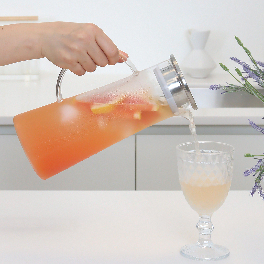 투명 냉장고 내열유리 물병 물주전자 1100ml - 상세 이미지 3